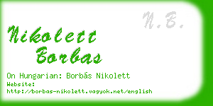 nikolett borbas business card