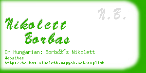 nikolett borbas business card